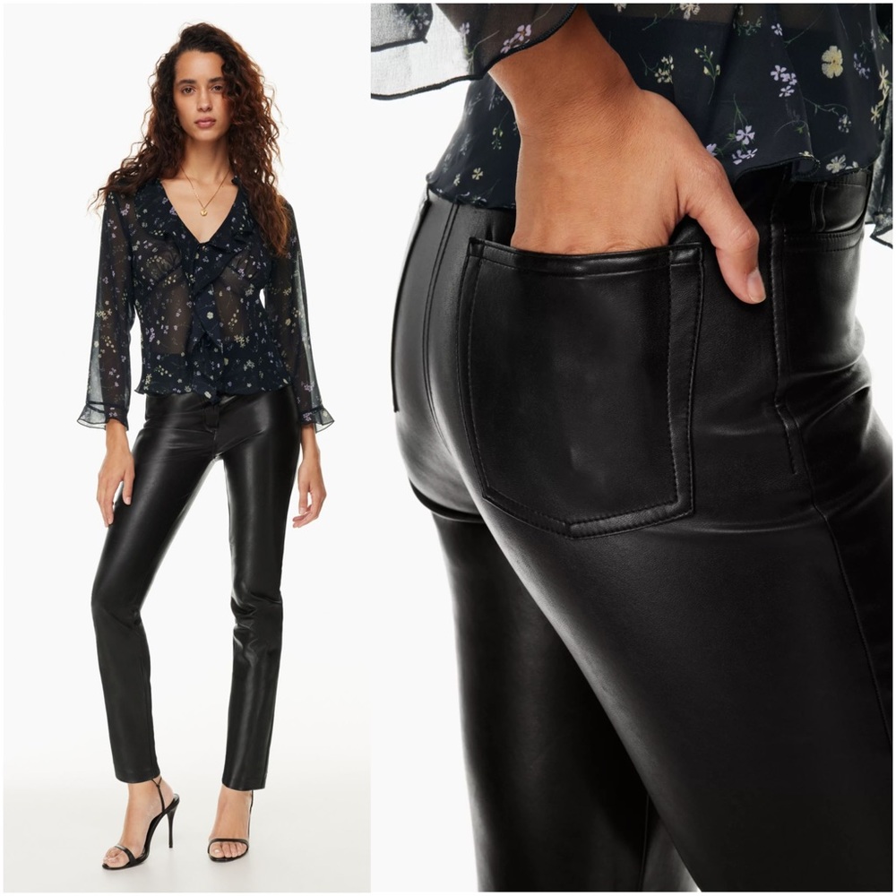 WILFRED FREE x ARITZIA Vegan Leather Pants Black